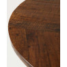 Prague - Table repas ronde en bois massif et pied tulipe doré D110 cm 6 pers