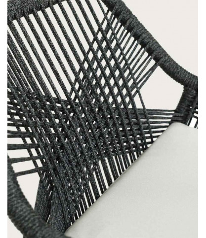 Santorini - Solid teak and gray rope chair