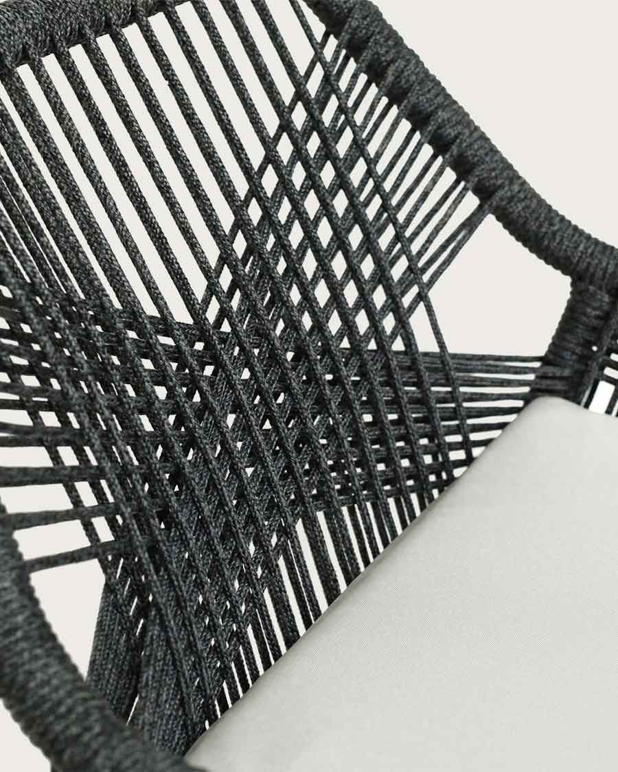 Santorini - Chaise en teck massif et cordage gris