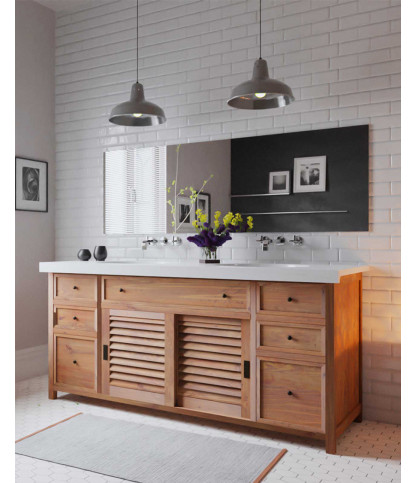 Savanna - Teak Bathroom Vanity with Terrazzo Marble
