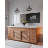 Savanna - Meuble De Salle De Bain en teck avec marbre terrazzo