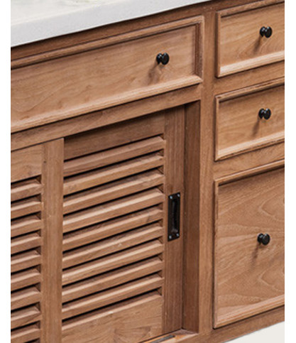 Savanna - Teak Bathroom Vanity with Terrazzo Marble