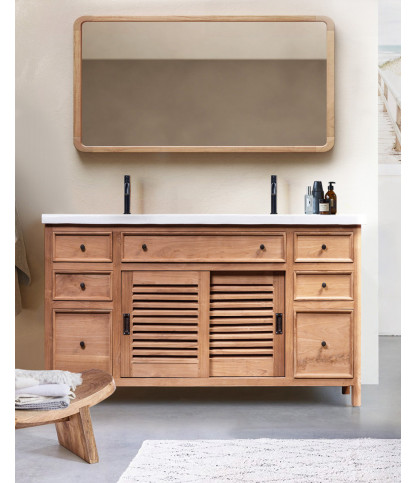Savanna - Mueble de baño de teca con mármol terrazo