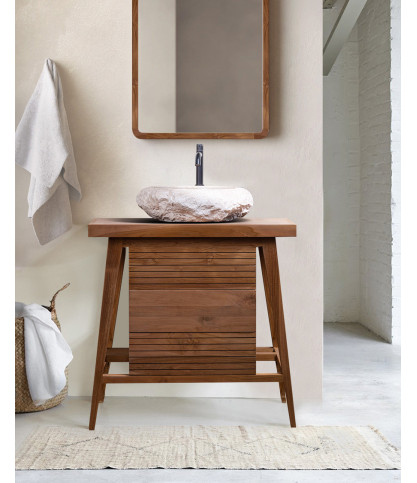Rio - Mobiletto da bagno compatto in teak massello