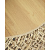 Yuda - Lot de trois tables en bois de teck massif et tissage banane avec rangements