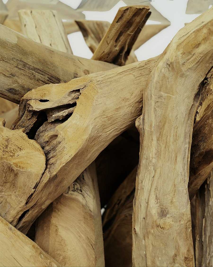 Hinata - Table basse en bois de teck massif et en verre