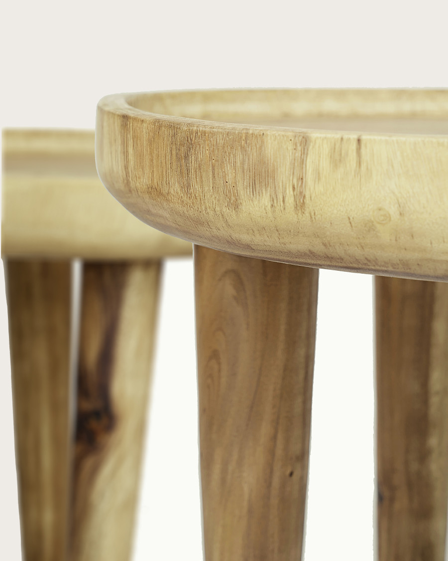 Léotheo - 2er-Set Couchtische aus massivem Teakholz