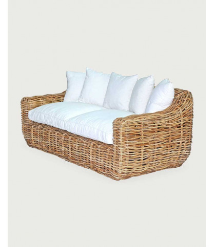 Phuket - Divano da giardino in rattan a 3 posti