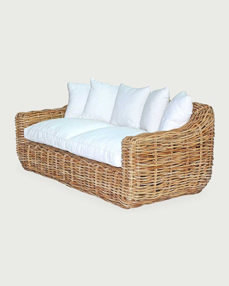Phuket - Divano da giardino in rattan a 3 posti