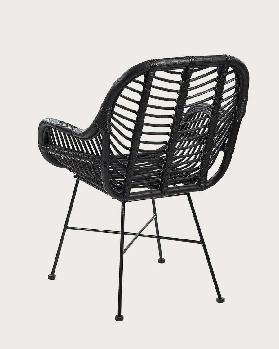 Myko - 2er-Set schwarze Rattanstühle