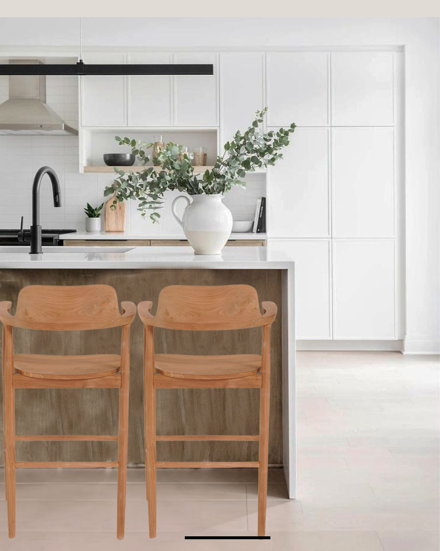 Singo - Solid teak bar chair