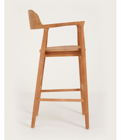 Singo - Silla de bar de teca maciza