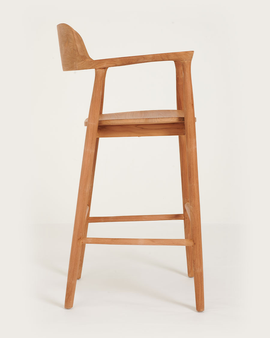Singo - Silla de bar de teca maciza