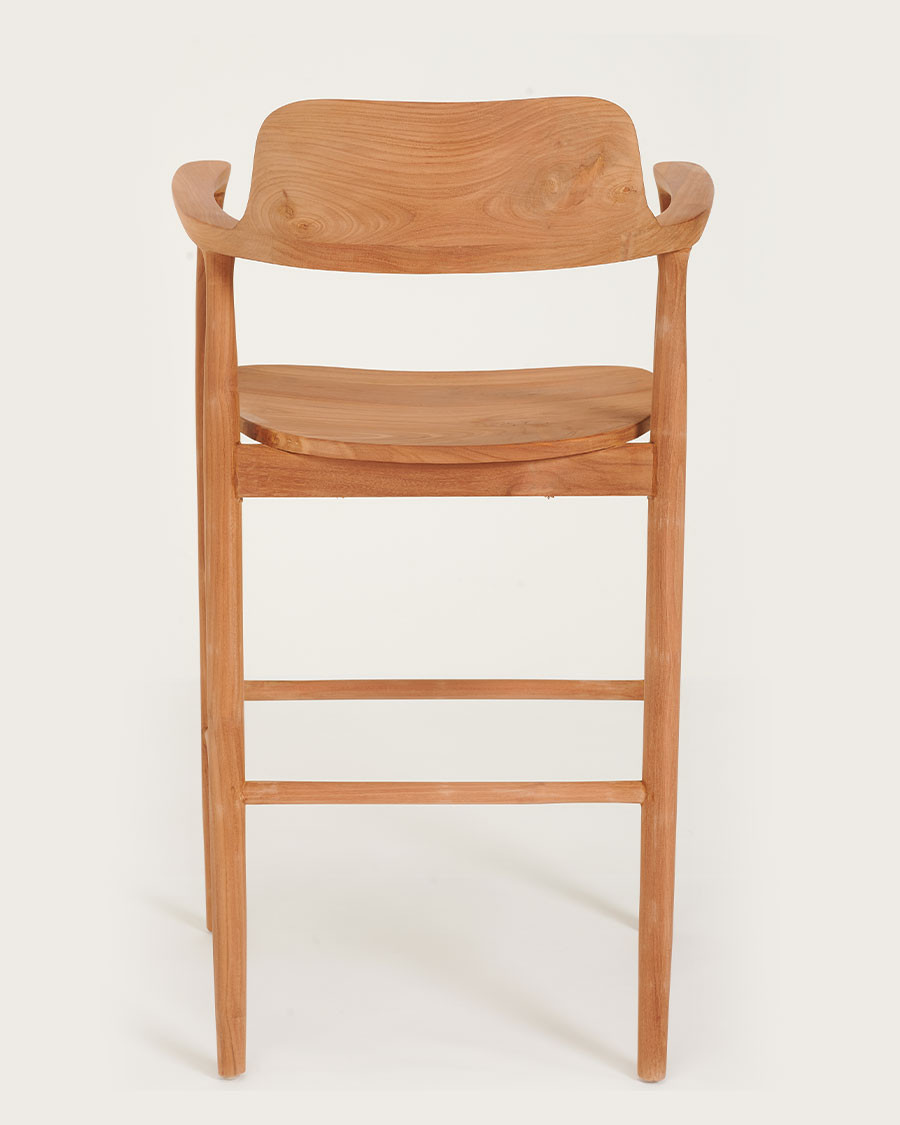 Singo - Silla de bar de teca maciza