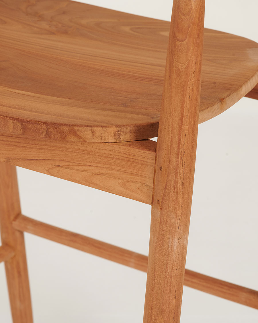 Singo - Silla de bar de teca maciza