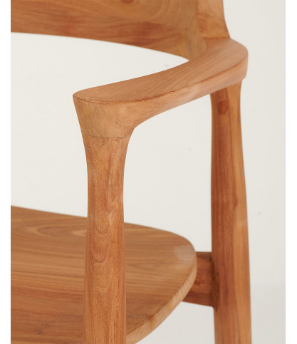 Singo - Silla de bar de teca maciza