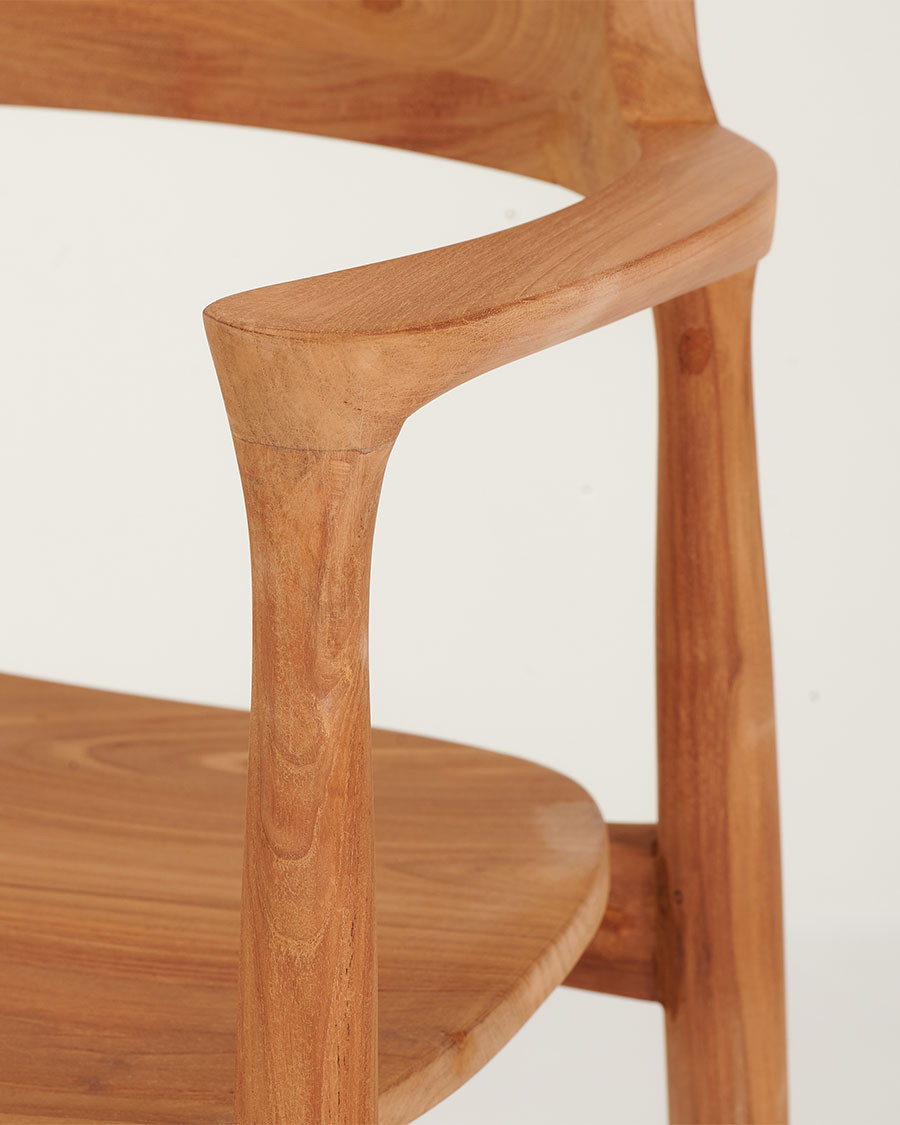 Singo - Silla de bar de teca maciza