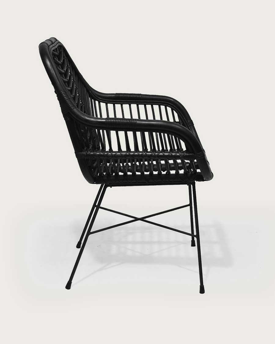 Myko - 2er-Set schwarze Rattanstühle