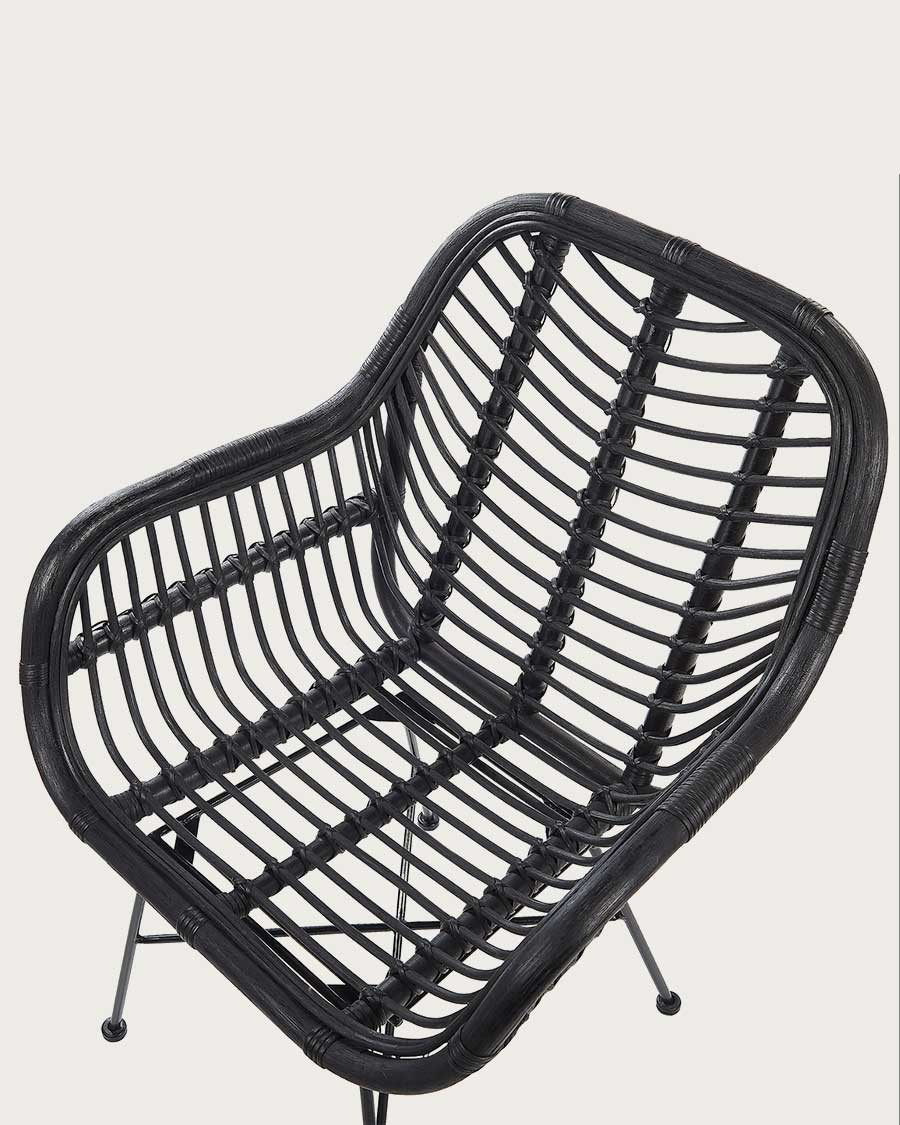 Myko - lot de 2 chaises en rotin noir
