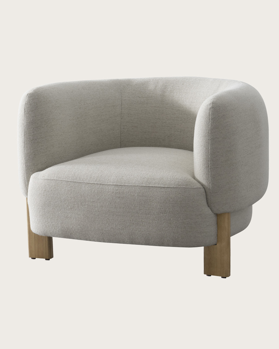 Vigo - Sillón de tela y madera maciza