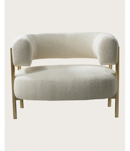 Mexi - Armchair in fabric and gold metal