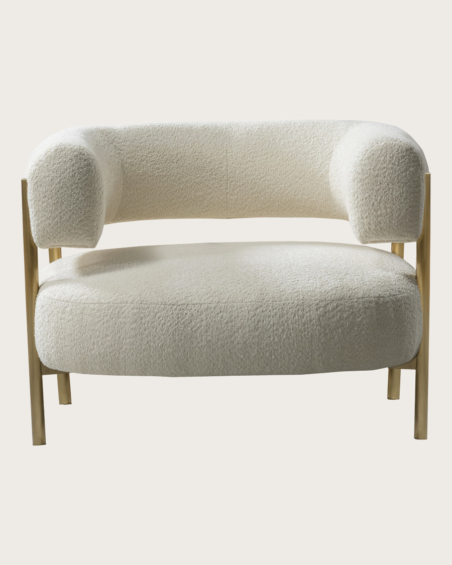 Mexi - Armchair in fabric and gold metal