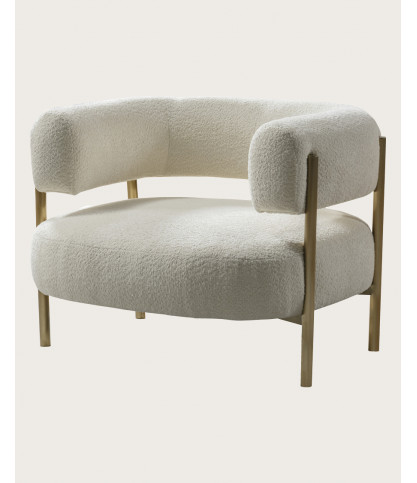 Mexi - Armchair in fabric and gold metal