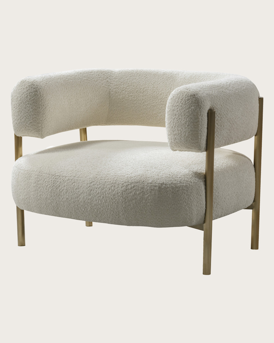 Mexi - Armchair in fabric and gold metal