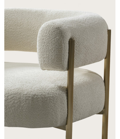 Mexi - Armchair in fabric and gold metal