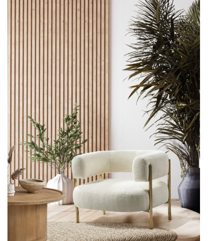 Mexi - Armchair in fabric and gold metal
