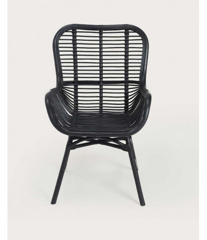 Sapporo - Schwarzer Rattanstuhl