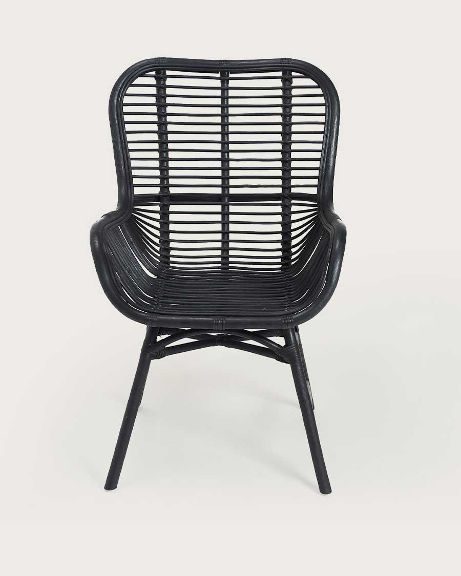 Sapporo - Schwarzer Rattanstuhl
