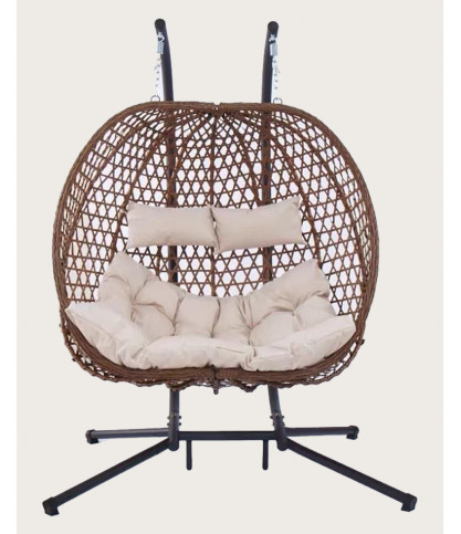 Swing double - Double hanging chair in poly rattan