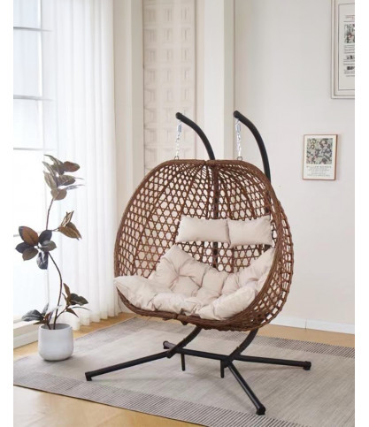 Swing double - Double hanging chair in poly rattan