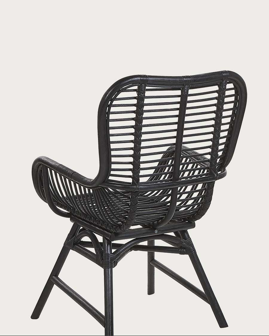 Sapporo - Schwarzer Rattanstuhl