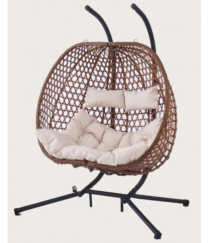 Swing double - Double hanging chair in poly rattan