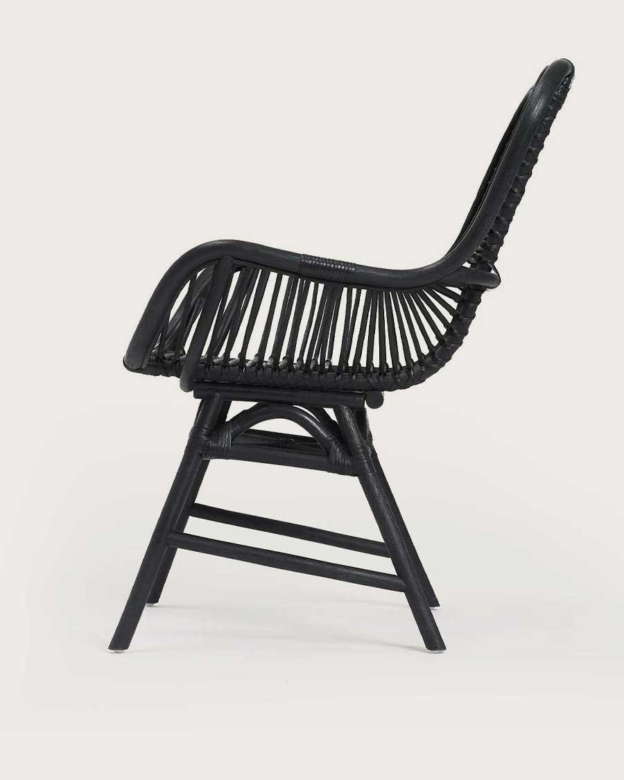 Sapporo - Silla de ratán negra