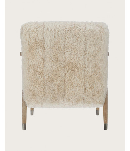Lina - Fauteuil en bois massif et véritable peau de mouton