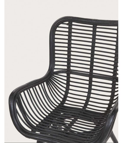 Sapporo - Schwarzer Rattanstuhl