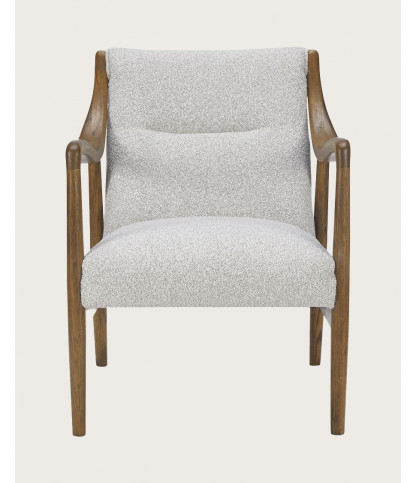 Amber - Fauteuil van massief eikenhout en linnen