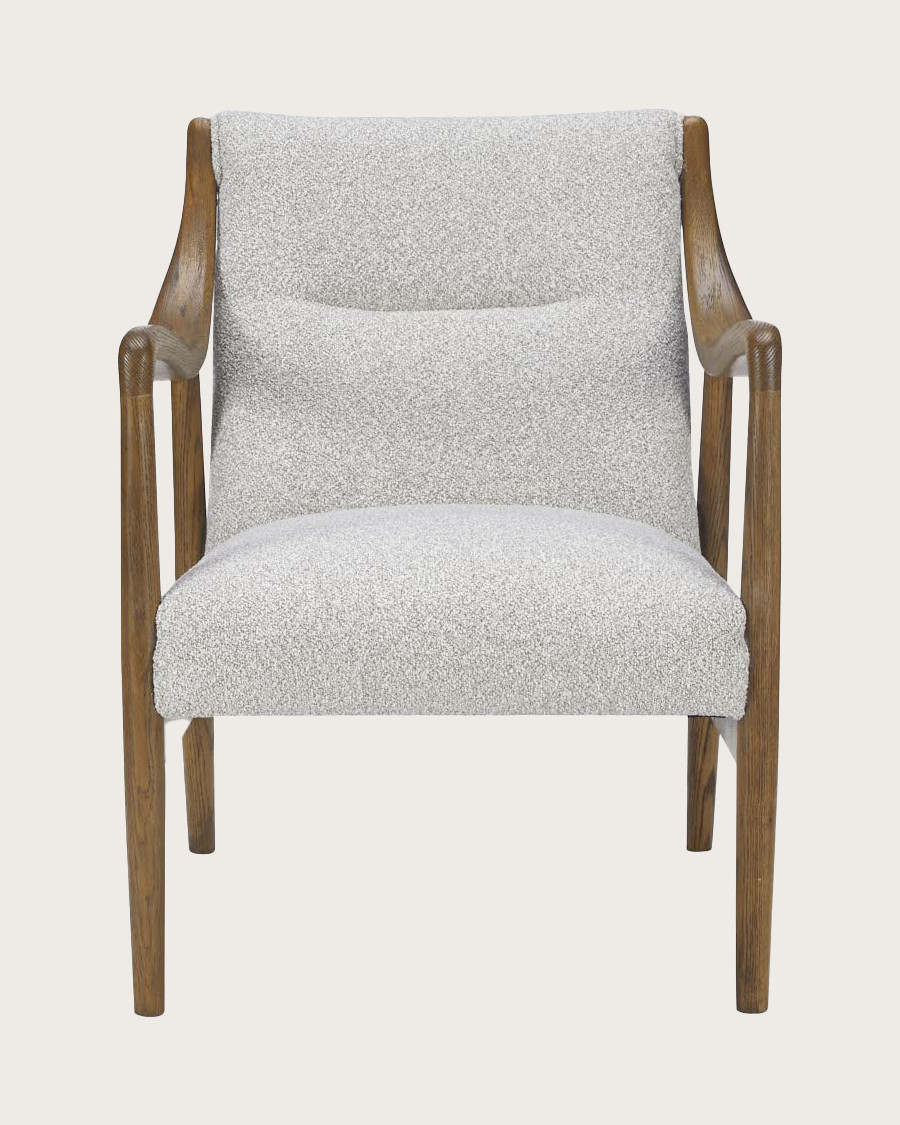 Amber - Fauteuil van massief eikenhout en linnen