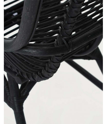 Sapporo - Black rattan chair