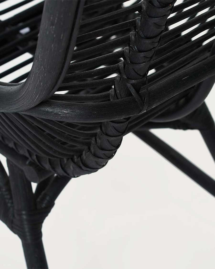 Sapporo - Chaise en rotin noir