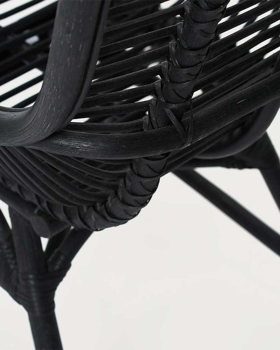 Sapporo - Silla de ratán negra