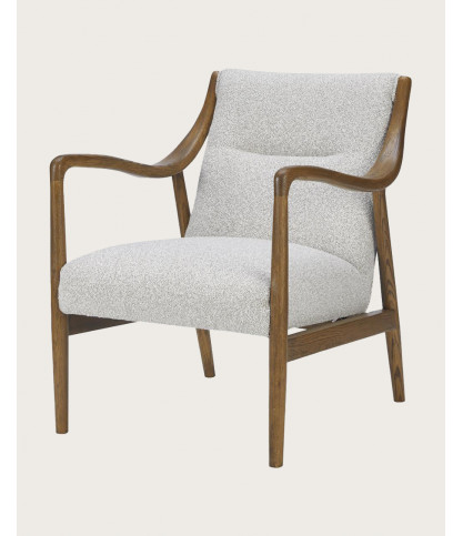 Amber - Fauteuil van massief eikenhout en linnen