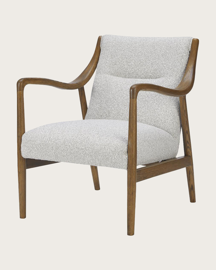 Amber - Fauteuil van massief eikenhout en linnen