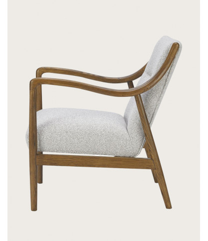 Amber - Fauteuil van massief eikenhout en linnen