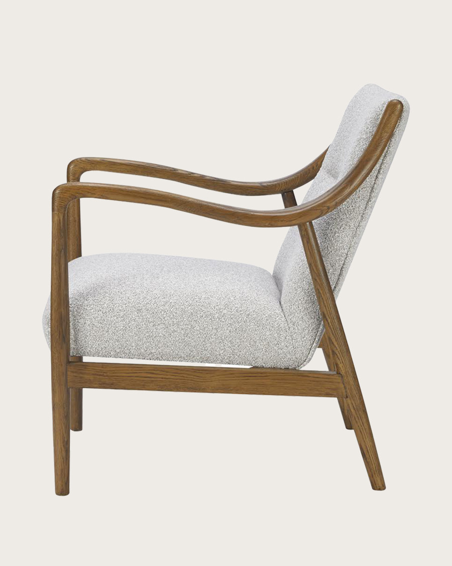 Amber - Armchair in solid oak and linen