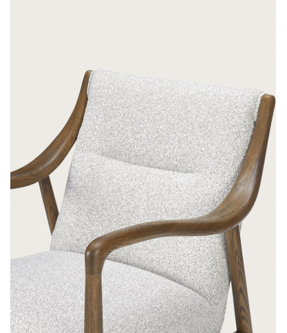 Amber - Fauteuil van massief eikenhout en linnen