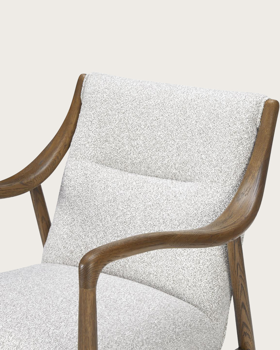 Amber - Fauteuil van massief eikenhout en linnen